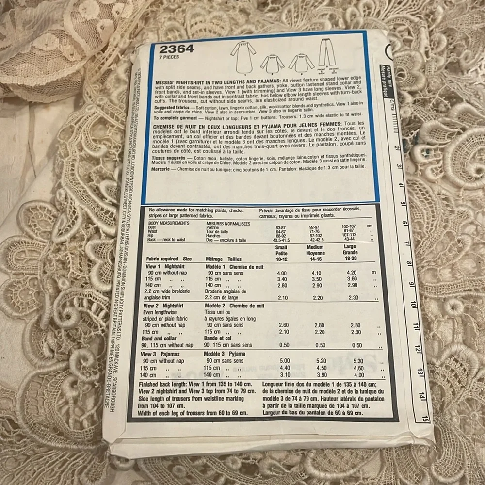 1978 Nightshirt Pattern - Picture 2 of 2